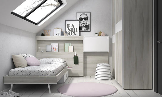 Cómo amueblar un dormitorio juvenil abuhardillado.