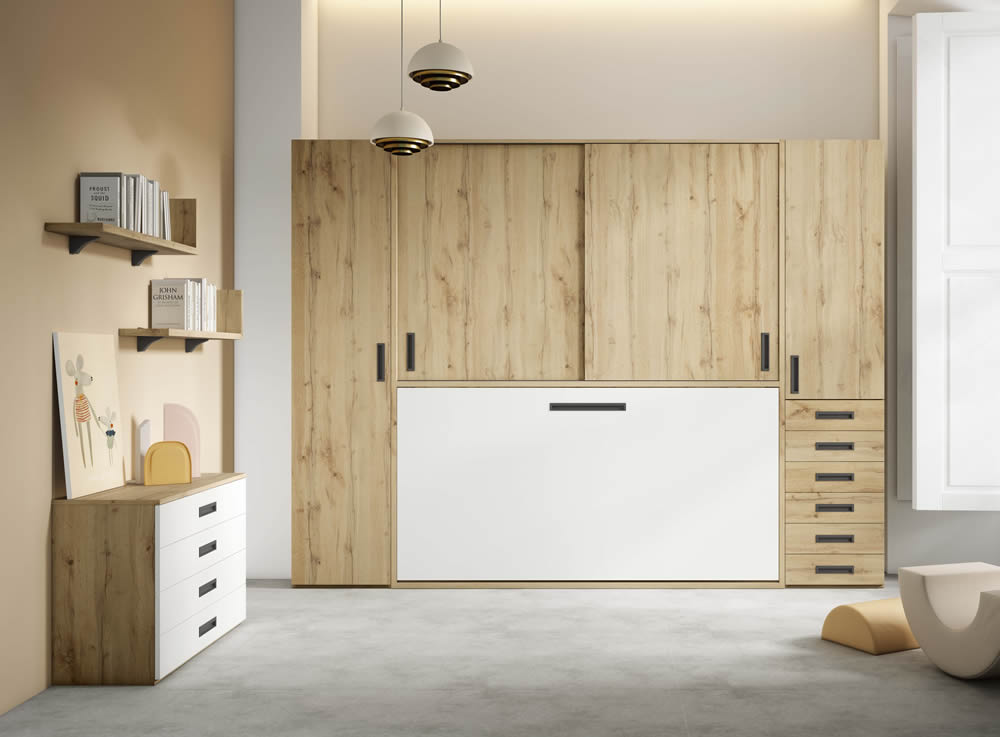 Cama abatible con armarios corredera