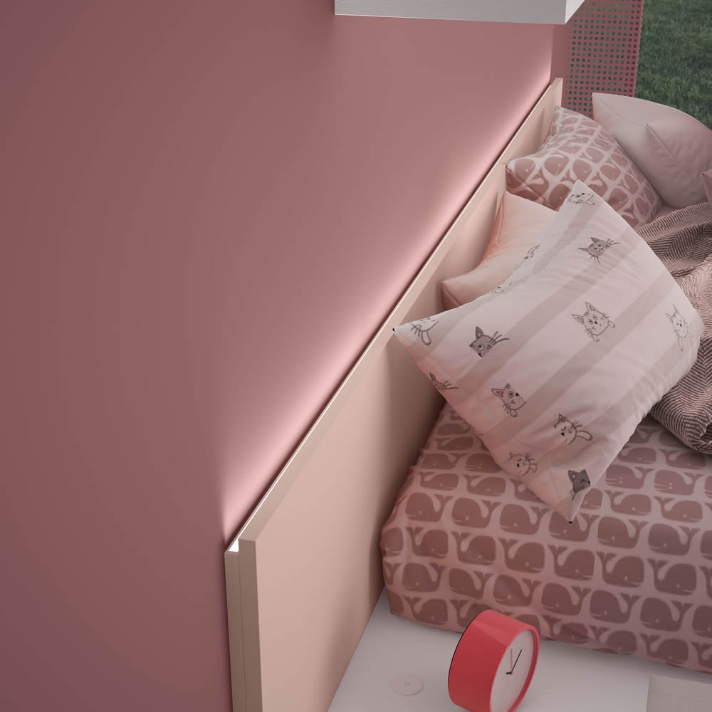 Cama compacta con cajones guia y freno